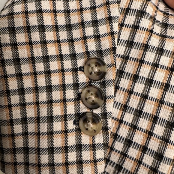 Marled womens M plaid one button long line blazer preppy academia school girl - Picture 4 of 8